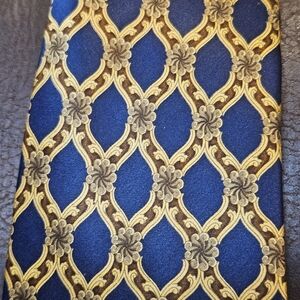 Lanvin | Blue/Yellow/Gold/Brown Silk Tie